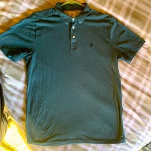 Volcom, MEDIUM, Teal short sleeve polo